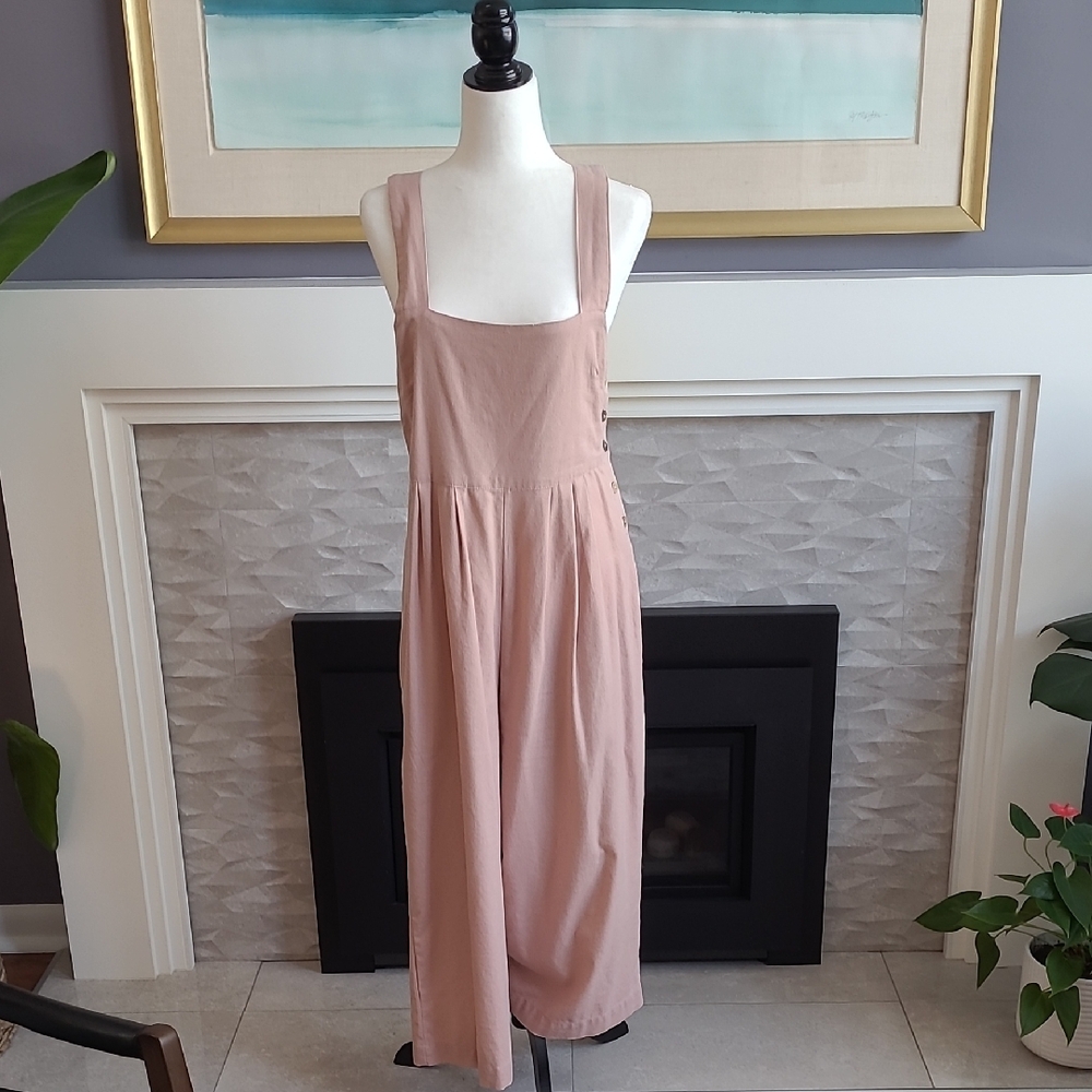Blush Pink Linen/Rayon Jumpsuit